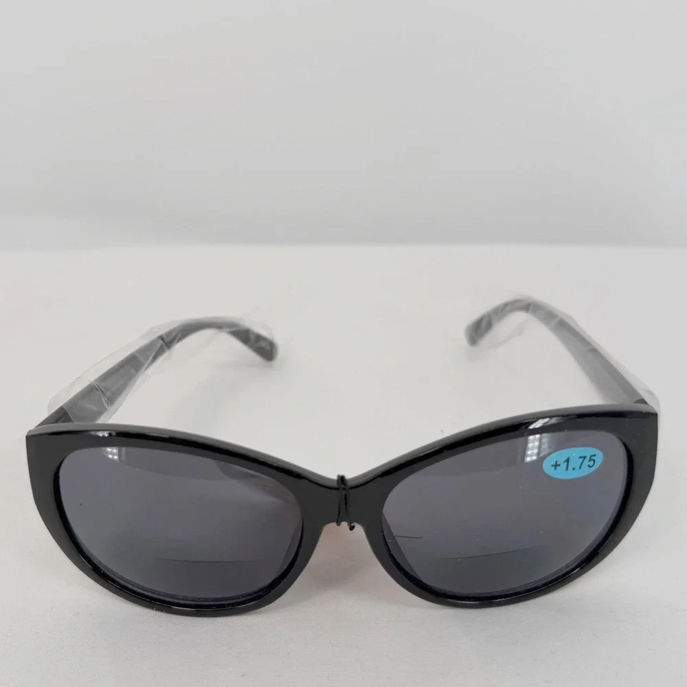 Vision World Black Cat Eye Bifocal Sunglasses Readers +1.75 UV Protection 104-49